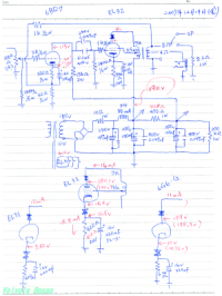 ６ＢＱ７－ＥＬ３２シングル真空管ヘッドフォンアンプ　回路図